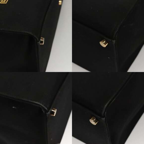 FENDI Versace Collaboration Fenderche Tote Bag Canvas Black - Picture 10 of 13